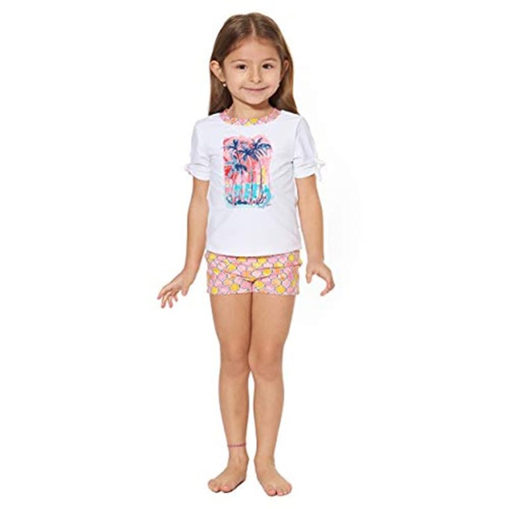Tommy Bahama KIDS Toddler Girl Rash Guard & Swim Shorts, 2pc Set